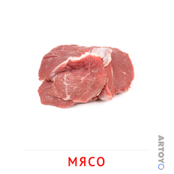 Карточка Домана Мясо, чёрно-белый контур