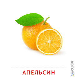 Карточки Домана для детей на тему «Фрукты и ягоды: карточка Домана Апельсин