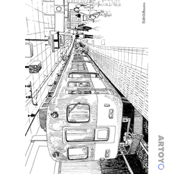 Раскраска Реалистичная станция метро
