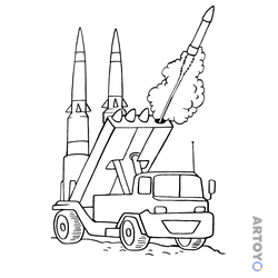 Раскраска Ракетная пусковая установка