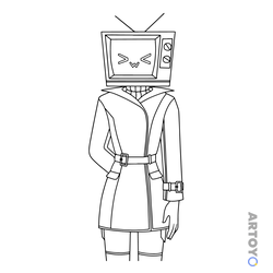 ТВ Мен из сериала Скибиди Туалет — картинки для печати
