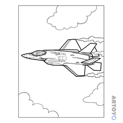 Раскраска Военный самолёт-невидимка F-35 Молния II