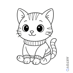 Раскраска Котенок в кофточке — А4