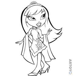 Раскраска Bratz подарили корону — А4