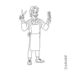 Раскраска «Парикмахер» из категории Профессии