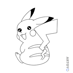 Раскраска «Жизнерадостный Пикачу» из категории Пикачу