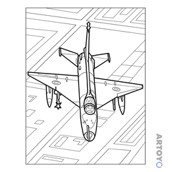 Раскраска Китайский истребитель Чэнду J-7 на базе МиГ-21 — А4