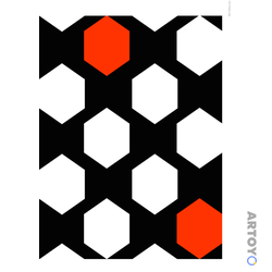 Задание для малышей «Бело-красные шестиугольники» из категории Черно-бело-красные картинки для новорожденных