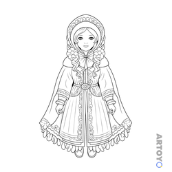 Раскраска Милая Снегурочка