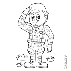Профессии: раскраска Военный