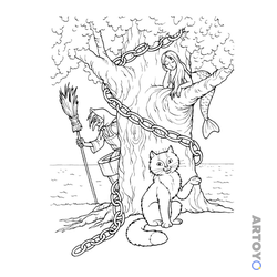 Коты кошки, котят: раскраска Кот ученый