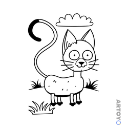 Раскраска Кошка из Синего Трактора — А4