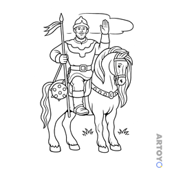 Раскраска Богатырь — А4