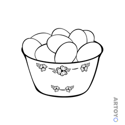 Раскраска Миска яиц — А4