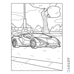 Машины Ламборгини: раскраска Детализированный Ламборгини Aventador