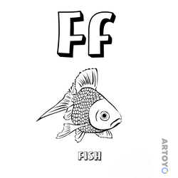 Раскраска Буква F английского алфавита — А4