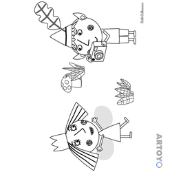 Бен фотографирует Холли — раскраска для распечатки